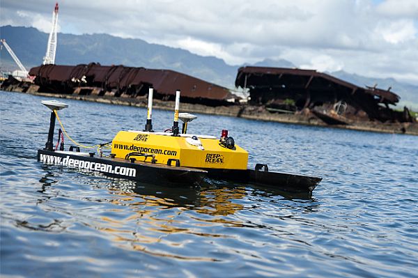 Navy mapping boat