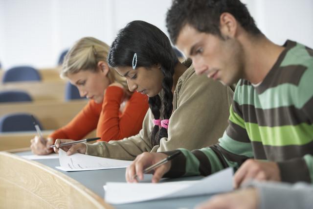 Students taking tests