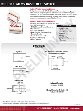 Coto Tech - RedRock Mems datasheet