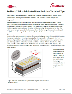 RedRock Switch Optimal Z-Axis Magnet Positioning - A Coto Technology Tech Tip