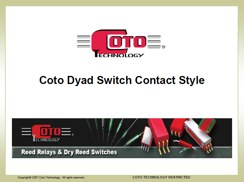 Reed Switch Contact Styles