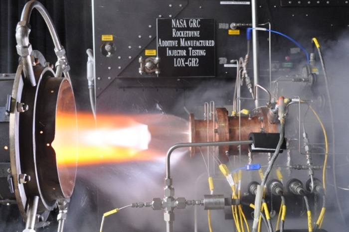 Close-up of NASA 3D printed rocket