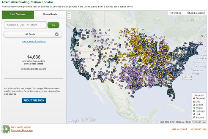 Map where to charge electric vehicle