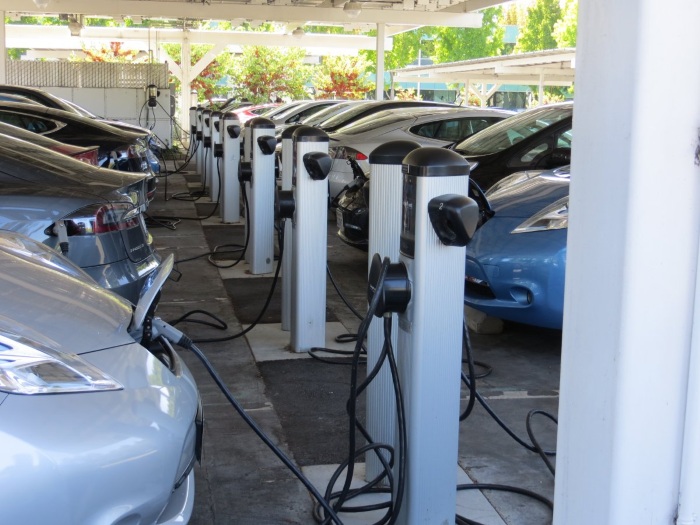 Electric vehicles charging up