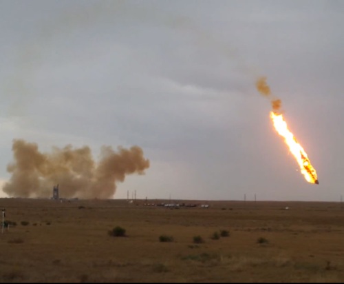 Russian rocket explodes over Kazakhstan