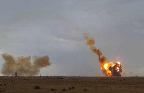 Explosion site of Russian rocket