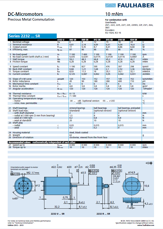 Micromo - 2232 SR DC Motor