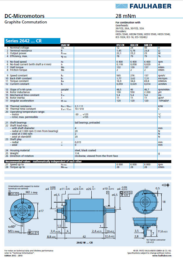 Micromo - 2642 CR DC Motor