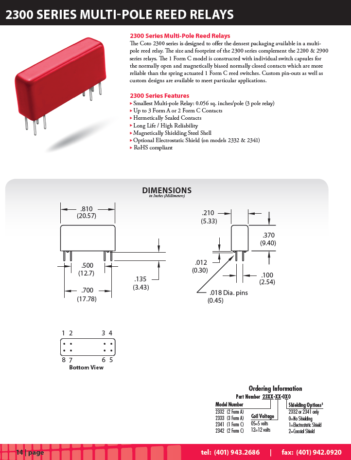 Coto Tech - 2300 data sheet