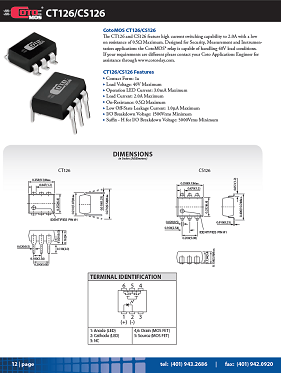 Coto Tech - CT126/CS126 datasheet