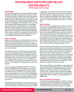 Coto Tech - Testing Reed Switches