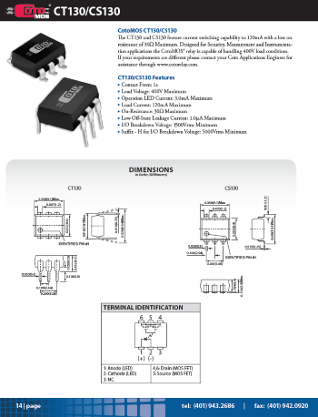 CT130/CS130 MOSFET Relay