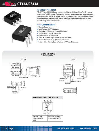 CT134/CS134 MOSFET Relay