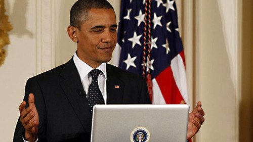 Obama with computer