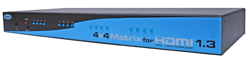 4&#215;4 matrix routes HDMI signals