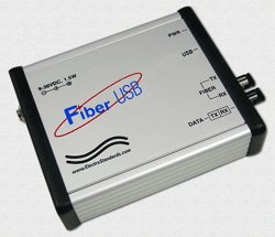 USB-to-fiber converter yields 3 Mbits/s