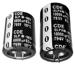 Snap-in alum caps offer ratings to 450 Vdc