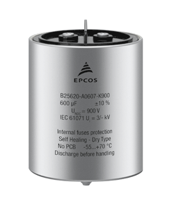 Power capacitors have wide voltage range