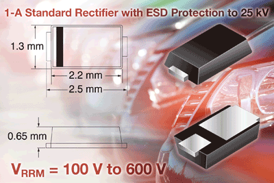 Rectifiers feature ESD protection to 25 kV