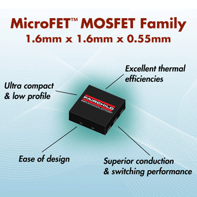 MOSFETs’ tiny footprint suits portable apps