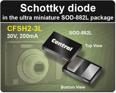 Low VFSchottky diode package saves space