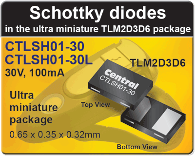 Schottky diode offered in TLM2D3D6 package