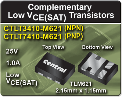 25-mVCE(sat)transistors offered in TLM621 pkg