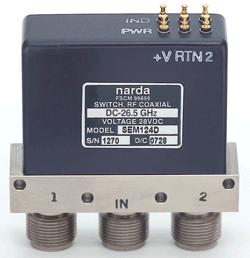 SPDT switch operates to 26.5 GHz