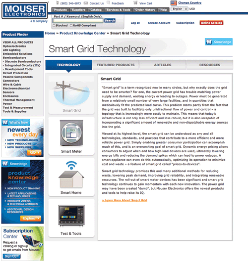 Mouser Launches Smart Grid Technology Site to Speed Design Development