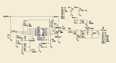 Simulate adaptive switching regulators using PSpice