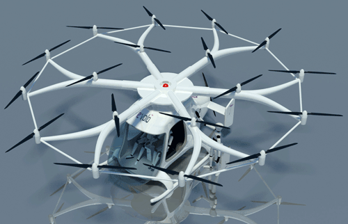 Check out the VoloCopter: A helicopter with 18 rotors