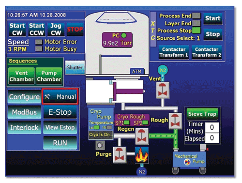 Vacuum deposition control systems use mobile apps