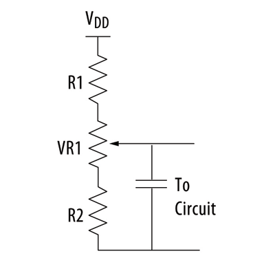 Trimming pots provide dimmer control in LEDs