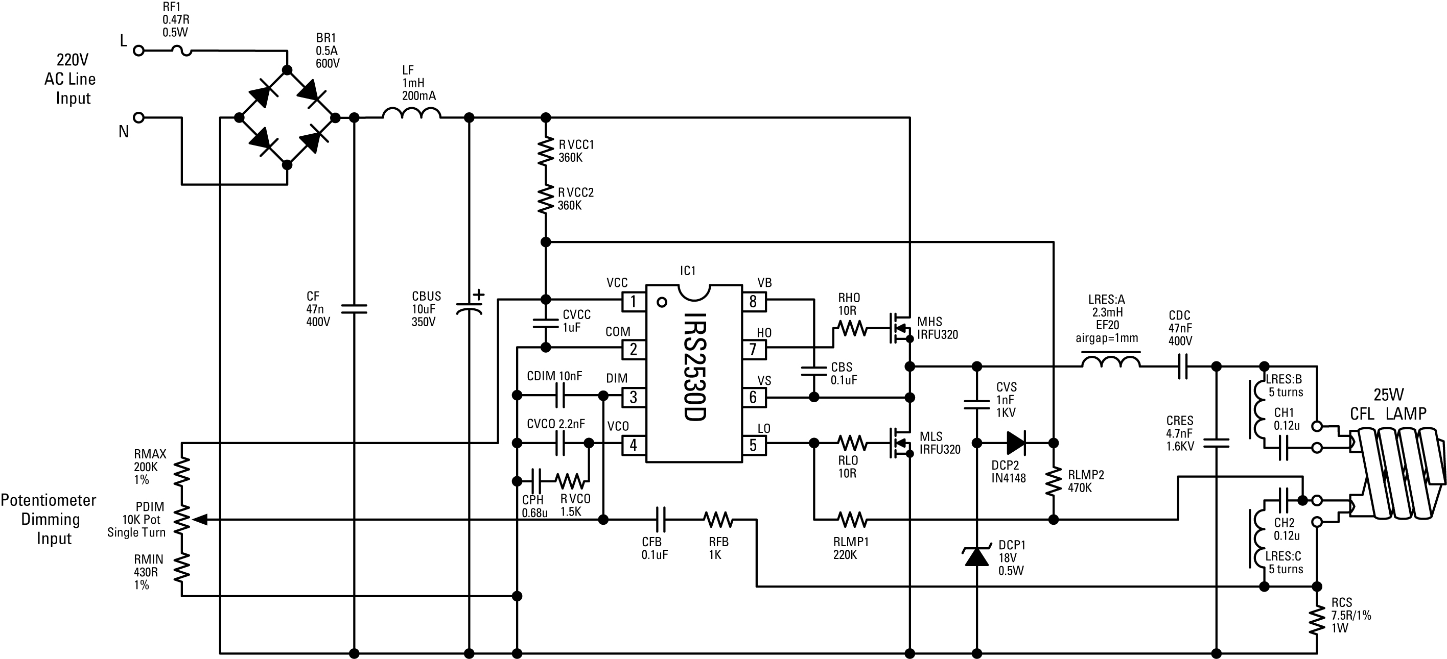 IC fluorescent dimming considerations