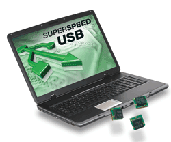 Polymer-enhanced diodes for USB3.0 suspend mode