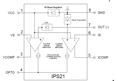 Power supply feedback, protection on one chip