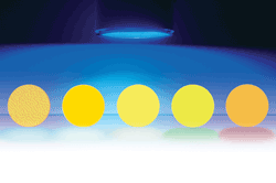 Remote-phosphor material transforms blue LED light into any color