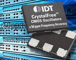 Low-power CMOS oscillator offers ±50-ppm frequency accuracy