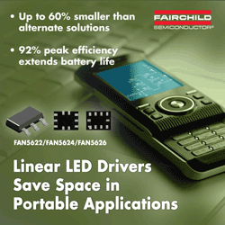 Linear LED drivers conserve space in portable backlighting apps