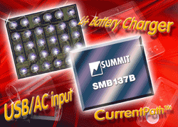 Tiny programmable battery chargers integrate current manager