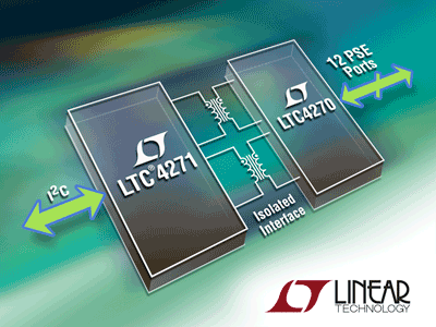 Isolated 12-port PoE PSE controller eliminates optocouplers