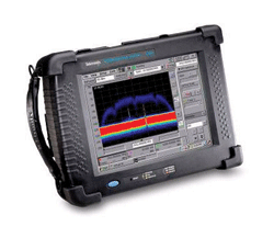 Handheld spectrum analyzer shows live complex digital RF environments