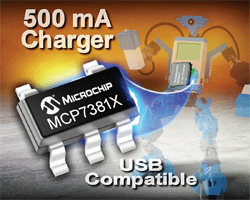 Chargers enable currents up to 500 mA