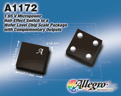 Hall-effect switch conserves board space