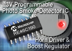 Smoke detector IC operates at low voltage