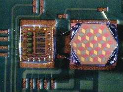 Signal amp has four TIA-based amp channels