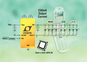 Cell phone driver drives 9 LEDs