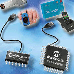 8-bit MCUs offer USB, low power, tiny package