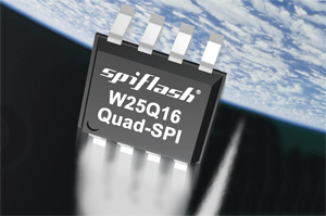 Serial flash memory features quad SPI