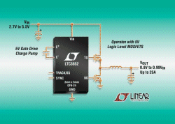 Buck controller drives 5-V MOSFETs